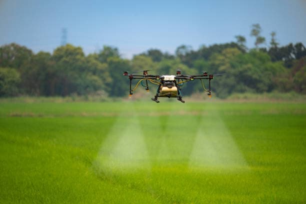 Drone monitoring farmland